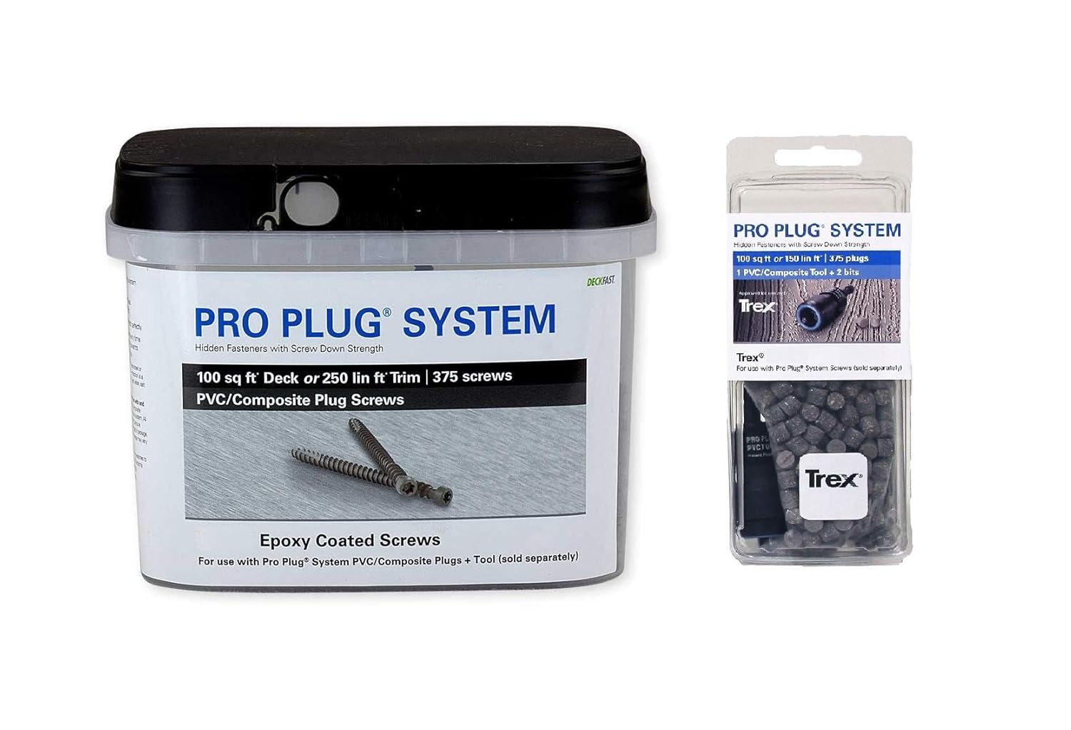 Pro Plug System for Trex Select Pebble Grey Decking, Combo Kit, 375