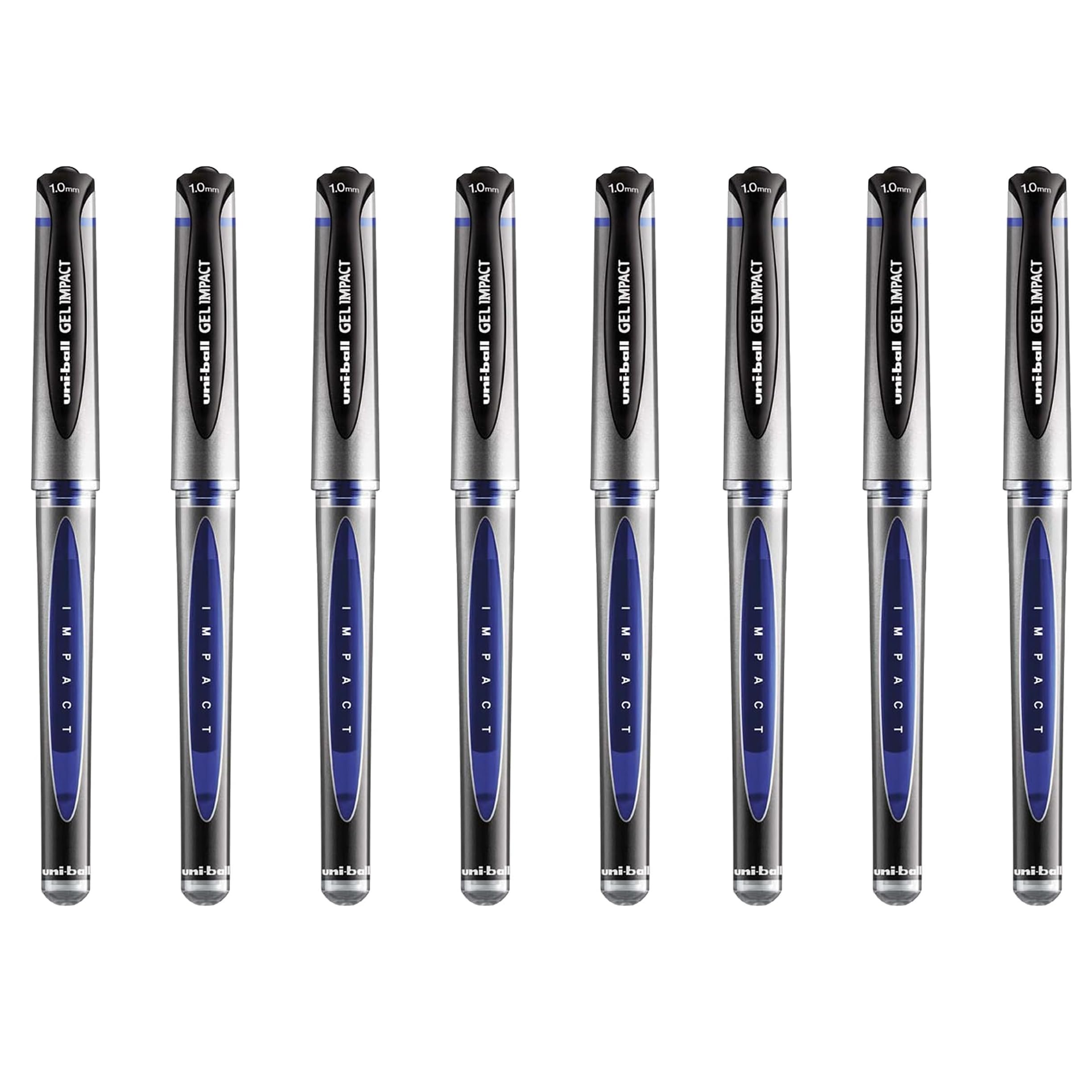 uni-ball UM-153S Gel Impact Broad Rollerball Pens - 1mm Nib, 0.6mm Line Width - Blue Ink (8)