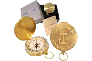 STANLEY LONDON Personalized Compass for Baptism, Confirmation, First Communion | Engraved Gift of Faith for Catholic or Christian Men, Teen Boy, Boys, Son, Grandson