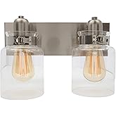 Wood Grip Bathroom Vanity Light Fixture - Bath Interior Lighting (Brushed Nickel, 2 - Lights)