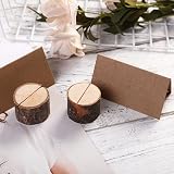 Tosnail Rustic Wood Place Card Holders Set of 50 with Kraft Cards view 9