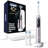 Oral-B Rechargeable Electric Toothbrush, iO9 Limited Ultimate Clean, 7 Cleaning Modes, Interactive Display, iSense Charger, Charging Travel Case, Visible Pressure Sensor, 3 Brush Heads, Rose Quartz