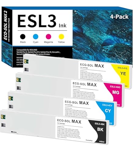 Amazon.com: Roland ECO-COL MAX2 ESL4-4CY Ink 440ml - Cyan