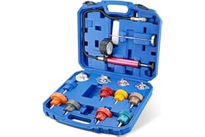 Acymner 14PCS Radiator Pressure Leakage Tester Tool Kit | Universal Coolant System Pressure Tester Kit with Aluminum Hand Pum