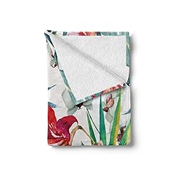 Ambesonne Watercolor Flower Soft Flannel Fleece