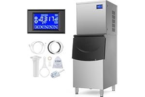 TUATNUT Commercial Ice Machine 650Lbs/24H, 450Lbs Large Storage, ETL Approval, Fast Ice in 8-15 Min, Stainless Steel, Powerful Compressor, Auto Clean, Ideal for Bars Cafes Restaurants