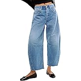 Barrel High Waisted Casual Baggy Trendy Straight Wide Leg Boyfriend Jeans