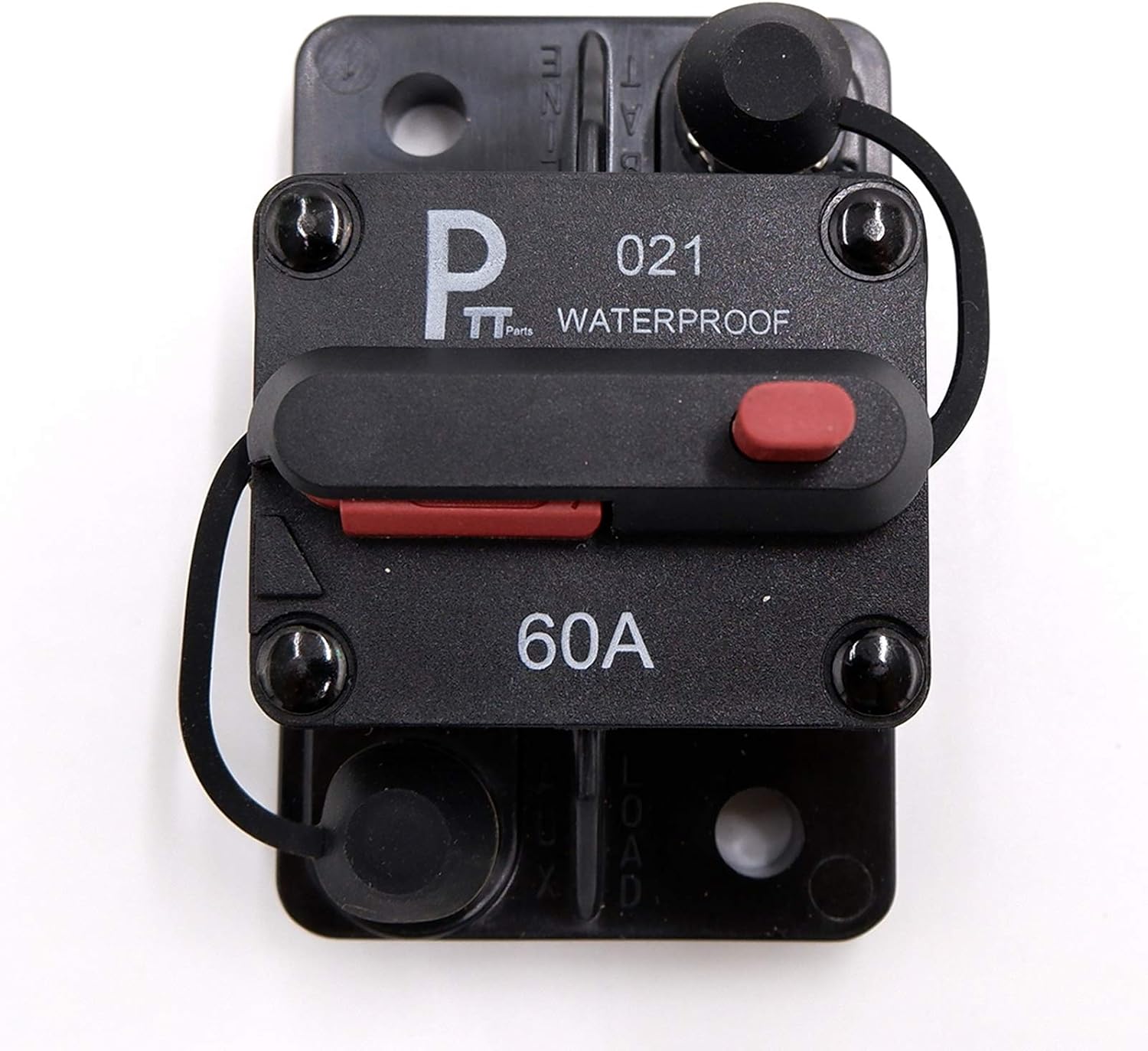 parts PTT Hi-Amp 1/4'' studs Circuit Breaker 60 Amp 12V 48VDC Waterproof IP67 Thermal Battery Switchable Power Reset Inline Fuse Holder Protection for Marin RV Caravan Trailer Troller Bus Heavy Truck - Image 3