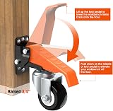 Ronlap 2.5" Heavy Duty Retractable Casters 4 Pack Workbench Wheels 300KG Side view 5