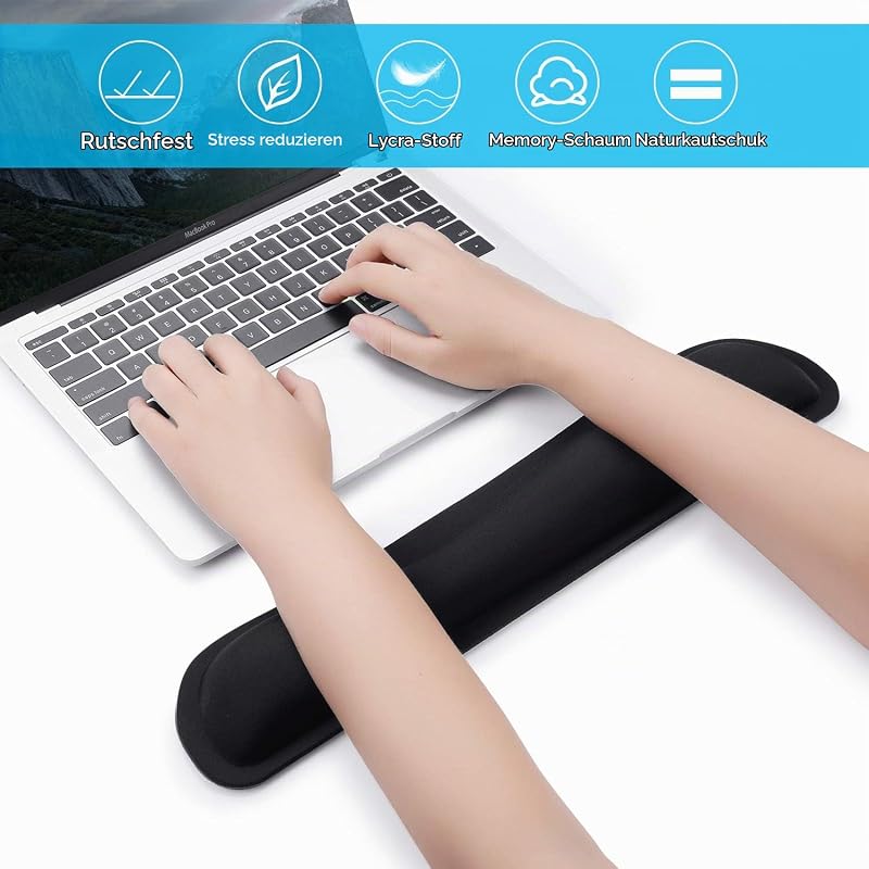 Mouse Mat Gel Cushion Mouse Pad with Palm Rest Ergonomic Mouse Pad Keyboard Wrist Rest Gel Cushion Mouse Mat for Computer and Laptop (Dark)