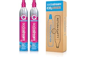 SodaStream CO2 Gas Refill Pack - 2 Cylinders, Pink CQC System - Use box to return your empty cylinders and earn an Amazon.com Gift Card - Compatible with Terra, ART, E-Terra, Aqua Fizz and others