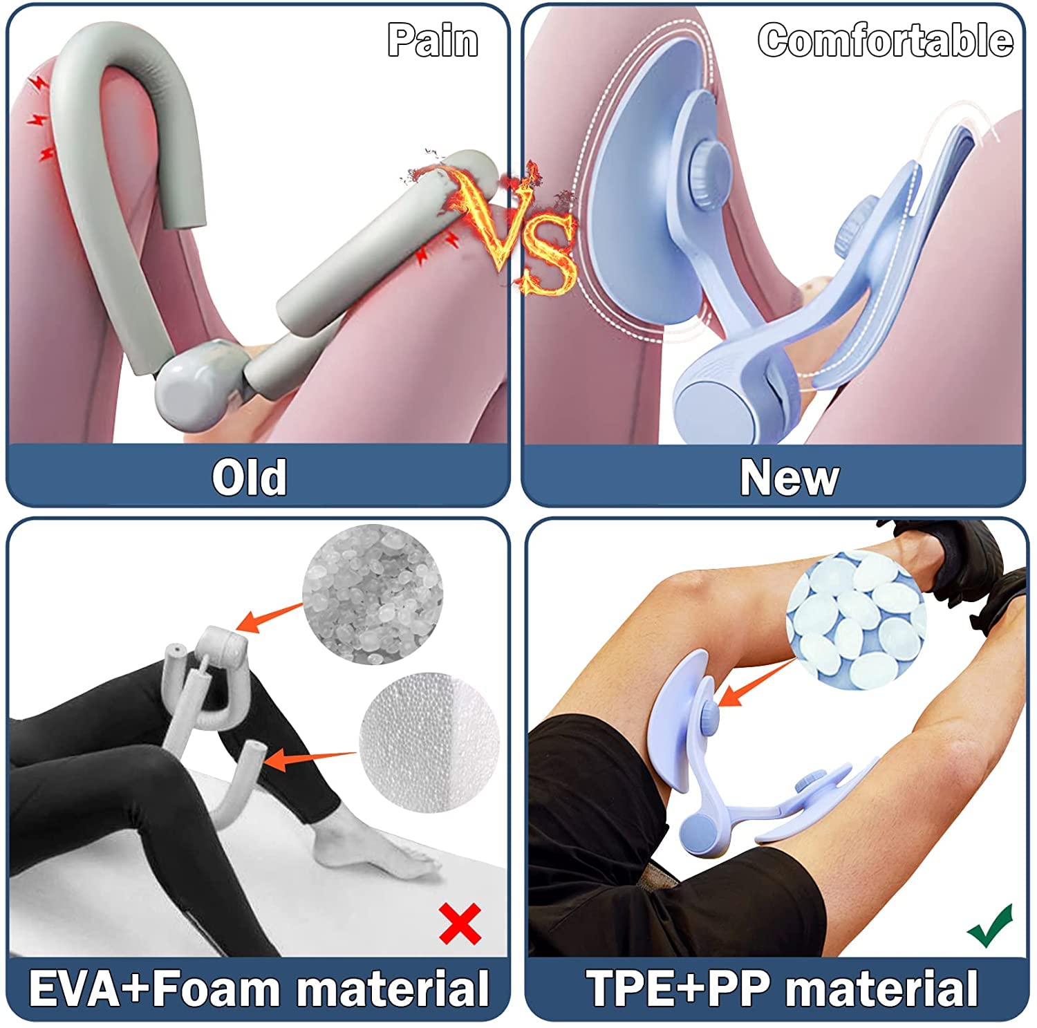 Beckenbodenstärker, Kegel -Trainer Hüfte und innerer Oberschenkel Trainer, Beckenbodentrainer für Frau, Beinbeckenbodentrainer für Postpartale Rehabilitation und Korrektur Gesäß (blau) 3