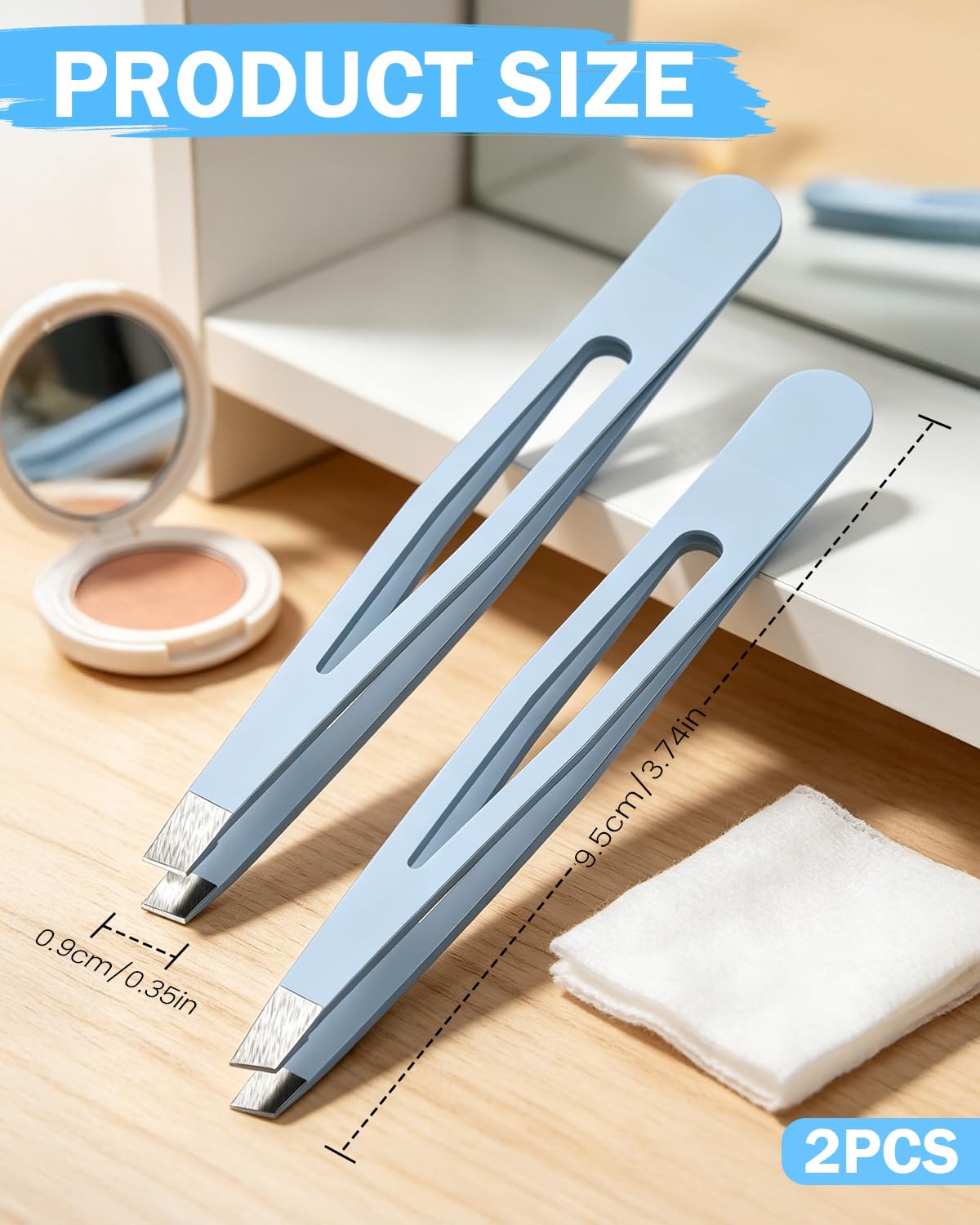 BEZOX Pinzetten Set 2 St - Edelstahl Pinzette Perfekte Präzision zum Augenbrauenzupfen Gesichtshaarentfernung Hochwertige Pinzette für eingewachsene Haare 7