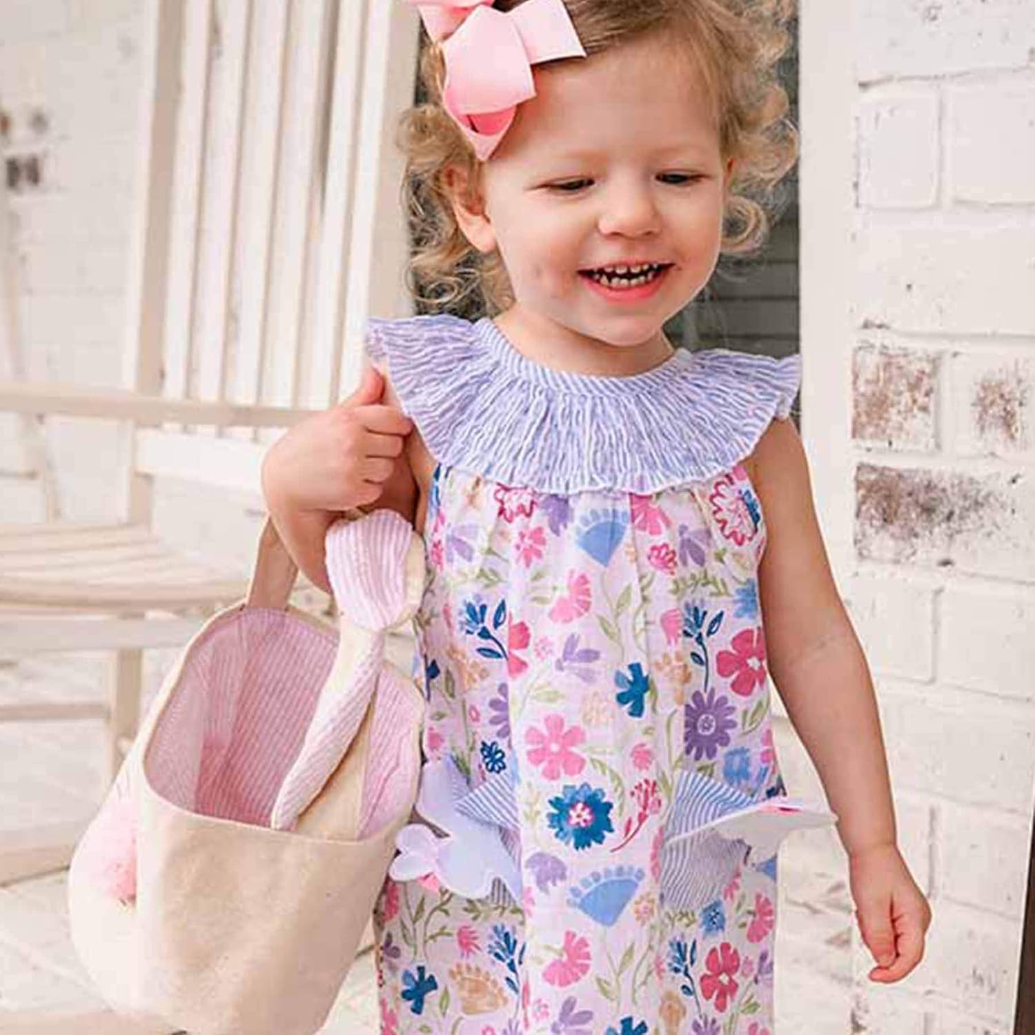 Mud Pie Baby Girls' Smocked Easter Dress: Clothing