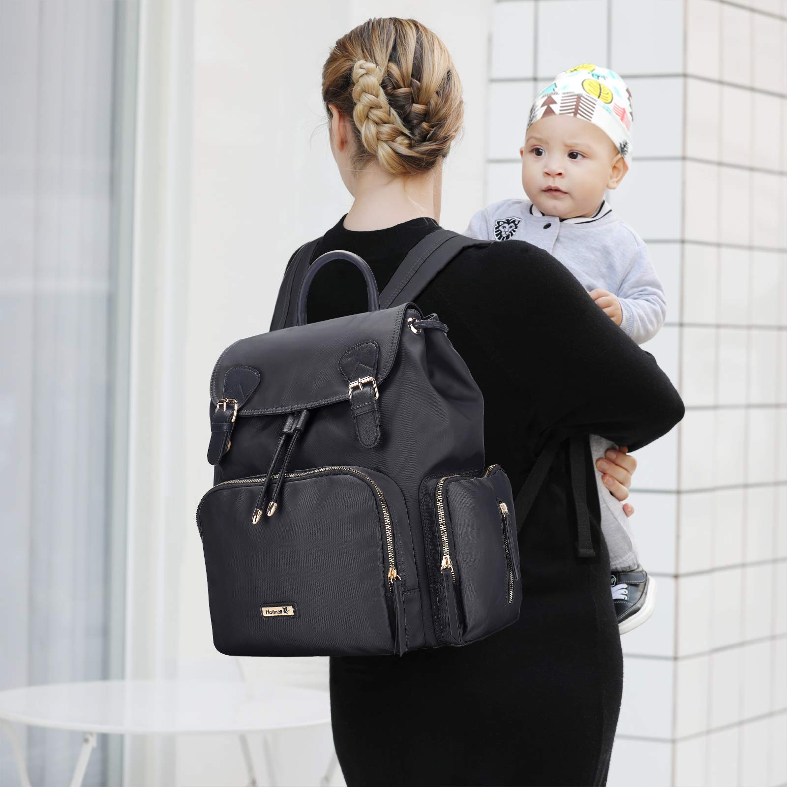 Hafmall Diaper Backpack Diaper Bag with Stroller Hooks, Pañaleras para Bebe, Diaper Backpack for Mom