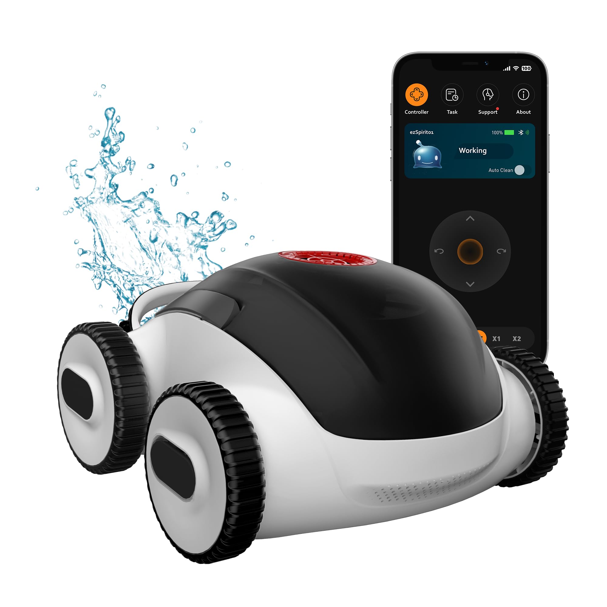 Photo 1 of (2025 Upgrade)Higgsinno Cordless Robotic Pool Cleaner, Automatic Pool Robot Vacuum with App, Lasts up to 240 Mins, Ultra-fine Dual Filter Ideal for Above/In-Ground Pool up to 1,076 Sq.ft, ezSpirit 01