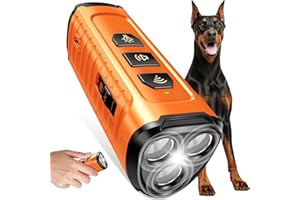 Cbersmg Dog Bark Deterrent Device 3X Anti Barking Device for Dogs, 5 Modes Stop Neighbors Dog Barks No More Safe for All Dogs 50FT Bark Control Indoor Outdoor with Flashlight,Dog Training Device
