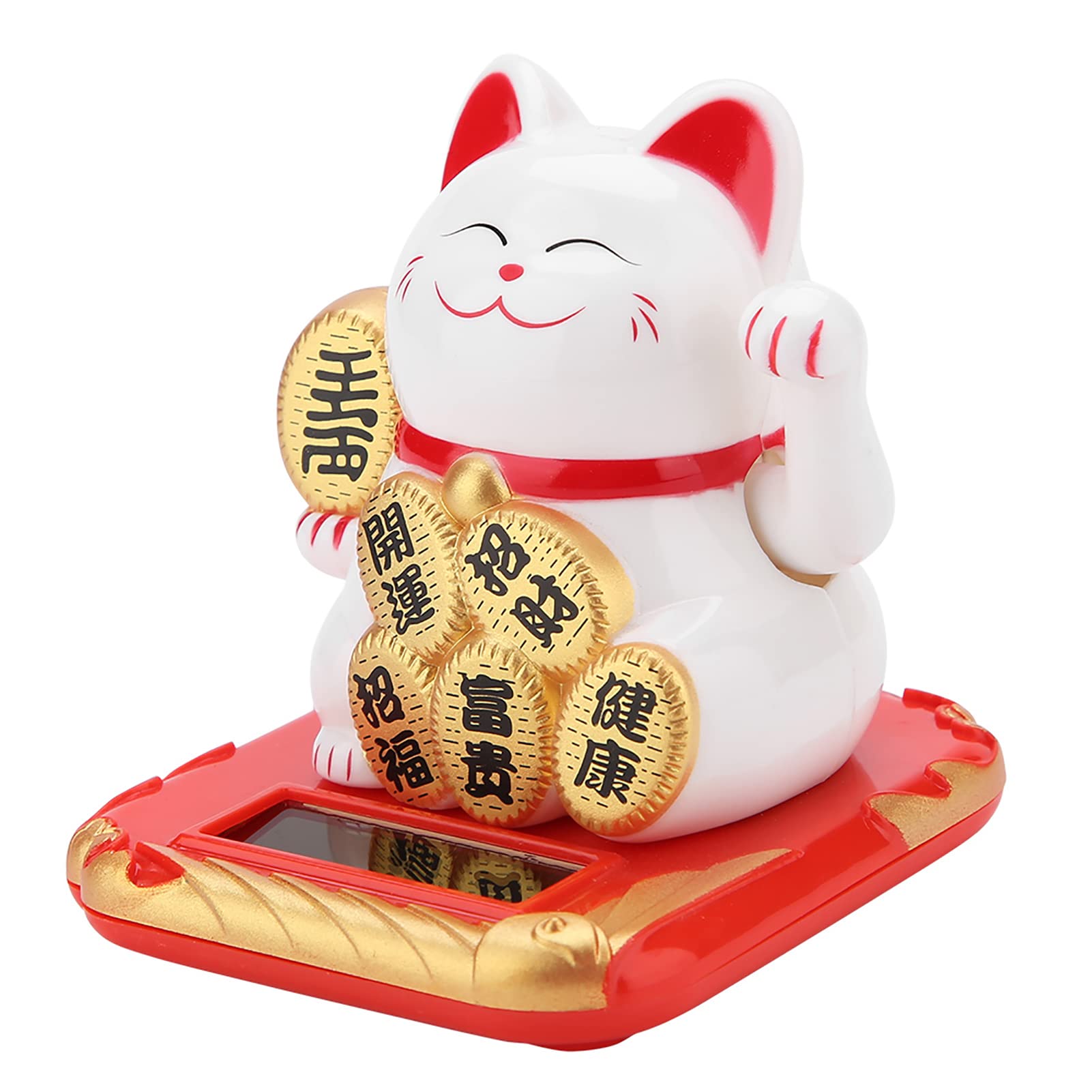 FTVOGUE Solar Lucky Cat 2.5" (White)