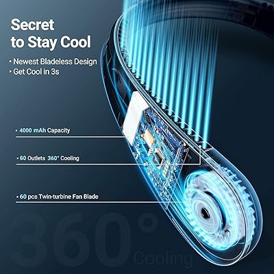Buy Portable Neck Fan Personal Ac 360 Bladeless Cooling Fan Wearable Neck Air Conditioner With Refrigeration Chip Lcd Screen 3 Speeds Strong Airflow Usb Rechargeable Sports Fan For Office Gym Beach Online