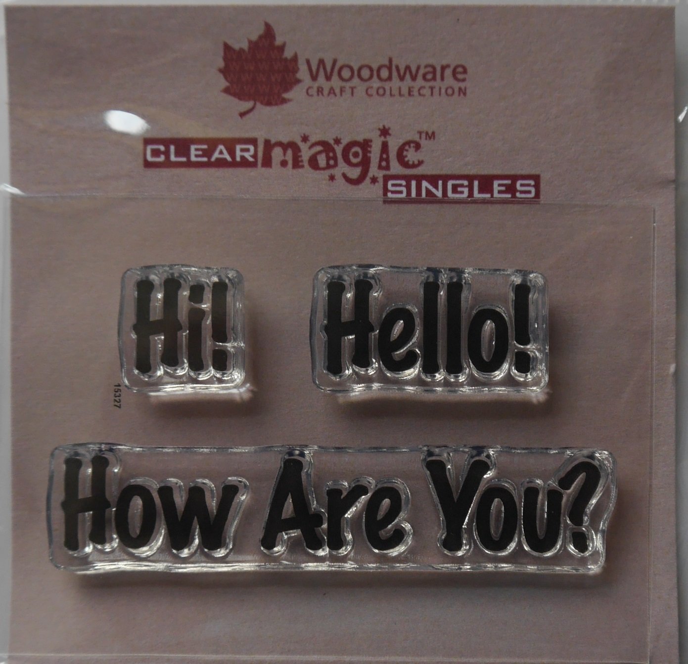Woodware Clear Magic Minis Just Words-Hi Hello