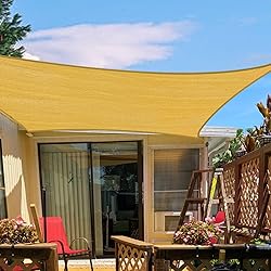 SUNLAX Sun Shade Sail,8'x10' Sand Rectangle Canopy
