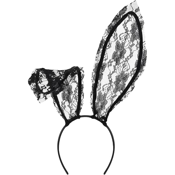 Amazon.com: Catery Black Lace Bunny Ears Light Up Rabbit  display picture 2