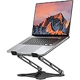 LOXP Adjustable Laptop Stand for Desk, Metal Foldable Laptop Riser, Ventilated Cooling Bracket, Ergonominc Computer Notebook Stand for Desk Compatible with 10-15.6“ Laptops