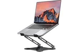 LOXP Adjustable Laptop Stand for Desk, Metal Foldable Laptop Riser, Ventilated Cooling Bracket, Ergonominc Computer Notebook Stand for Desk Compatible with 10-15.6“ Laptops
