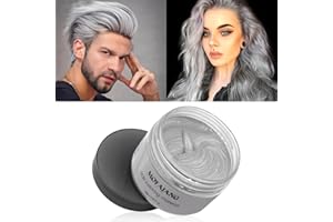 SOVONCARE Gray Temporary Hair Wax Color, Professional Styling Pomades Natural Hairstyle Clay for Men & Women Christmas Cosplay Date 4.23 oz (Sliver Gray)