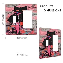 Tewujay Decorative Light Switch Covers Angry Black