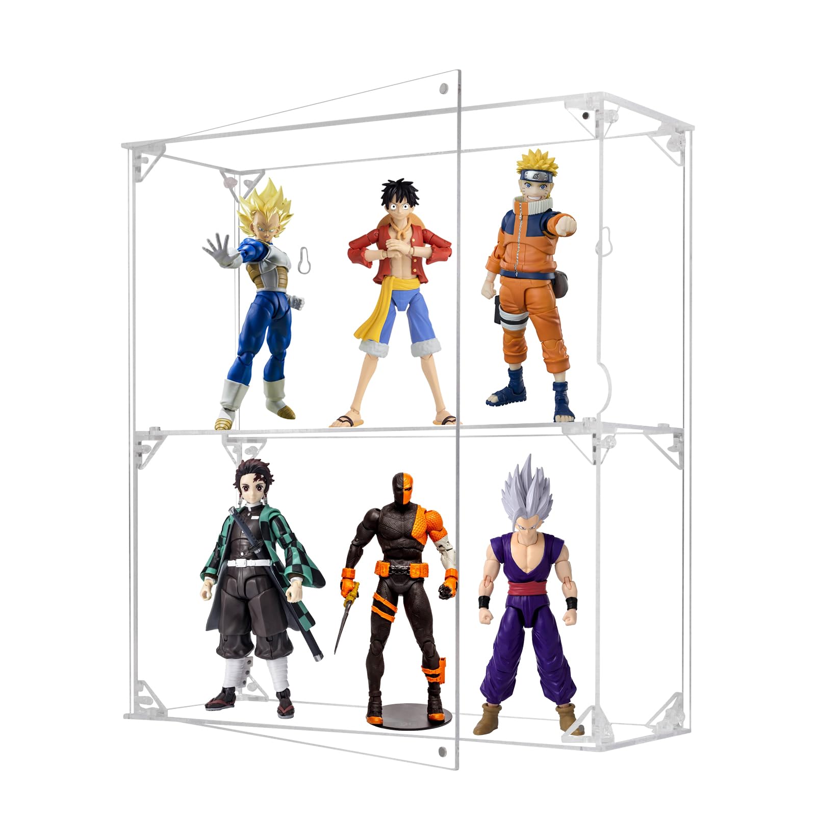 Photo 1 of Acrylic Display Case, 2 Tier Clear Display Case for Funko Pop Figures, Wall Mounted or Desktop Dustproof Display Cabinet Box for Collectibles Action Figures Lego Models Mini Toys (12x4x13.1 inch)