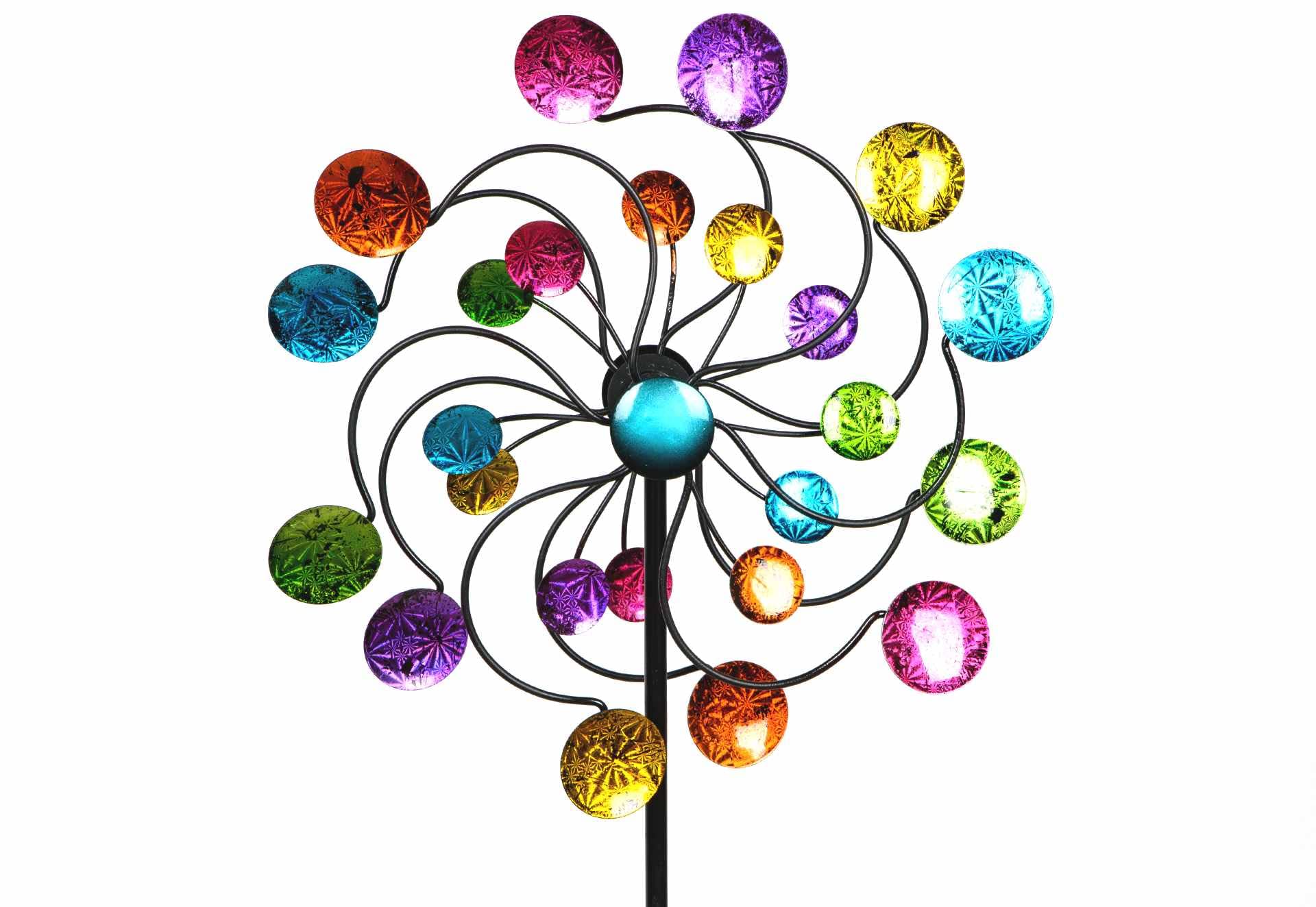Formano Garden stake windmill, 126 x 35 cm, metal, 1 piece, red/purple/blue/green/yellow