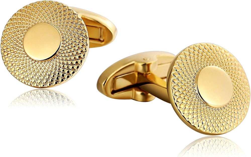 Aeici Gemelli Uomo Modello Rotondo Gemelli da Polso Oro Gemelli Regalo