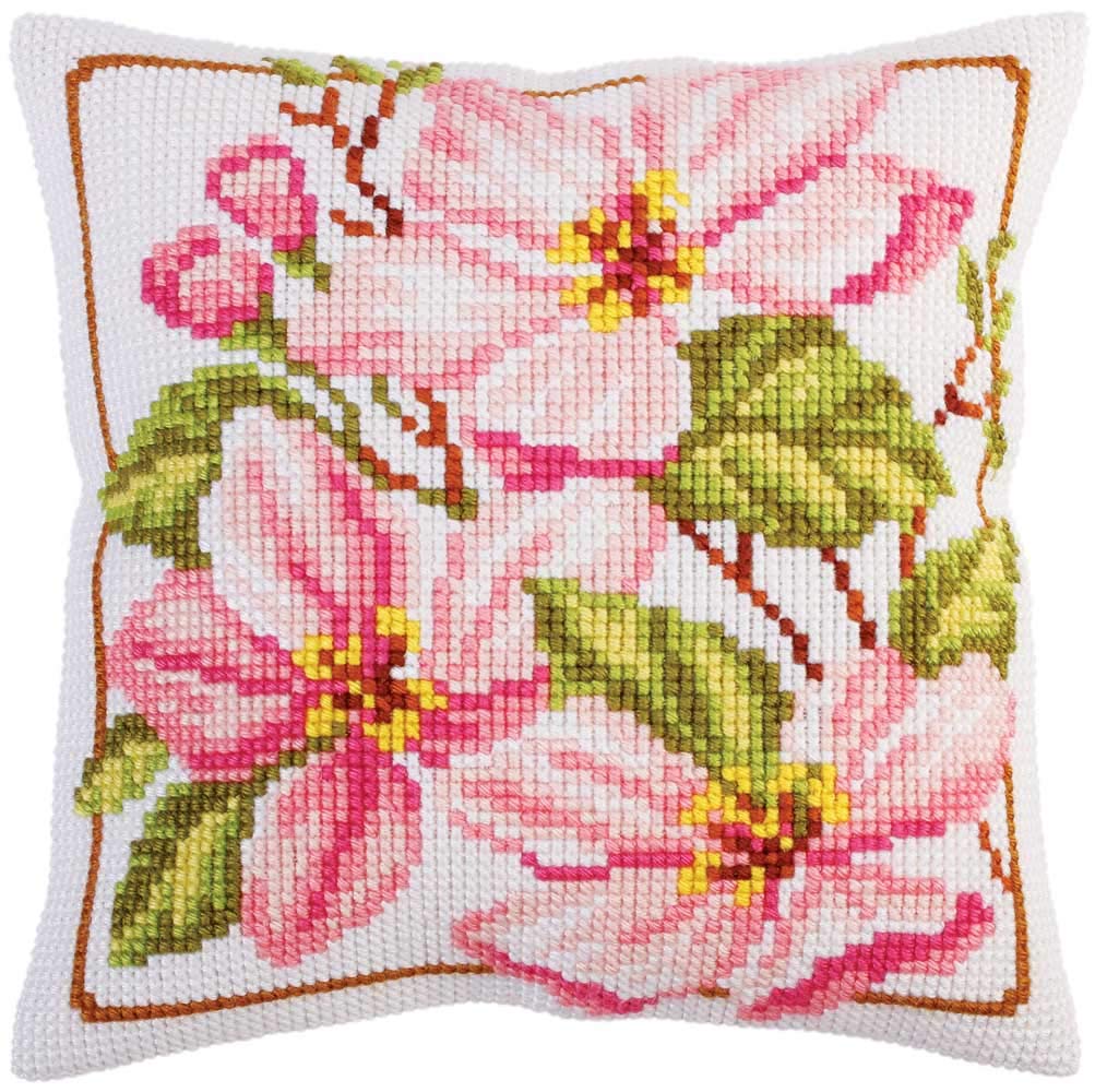 Collection d'Art Cushion KIT/Pink MAGNOLIA/40 X 40, Multi, 40 x 40cm