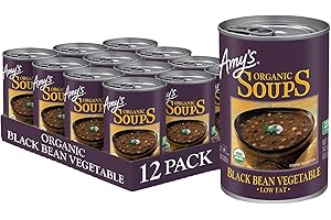 Amy's Soup, Vegan, Gluten Free, Organic Black Bean Vegetable, Low Fat, 14.5 Ounce (Pack of 12)