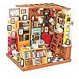 Hands Craft DIY Miniature Dollhouse Kit - Sam's Study 3D Model Tiny House Building with LED Lights Wood Prefabricated Pieces Puzzle 1:24 Scale Crafts for Adults and Teens DG102