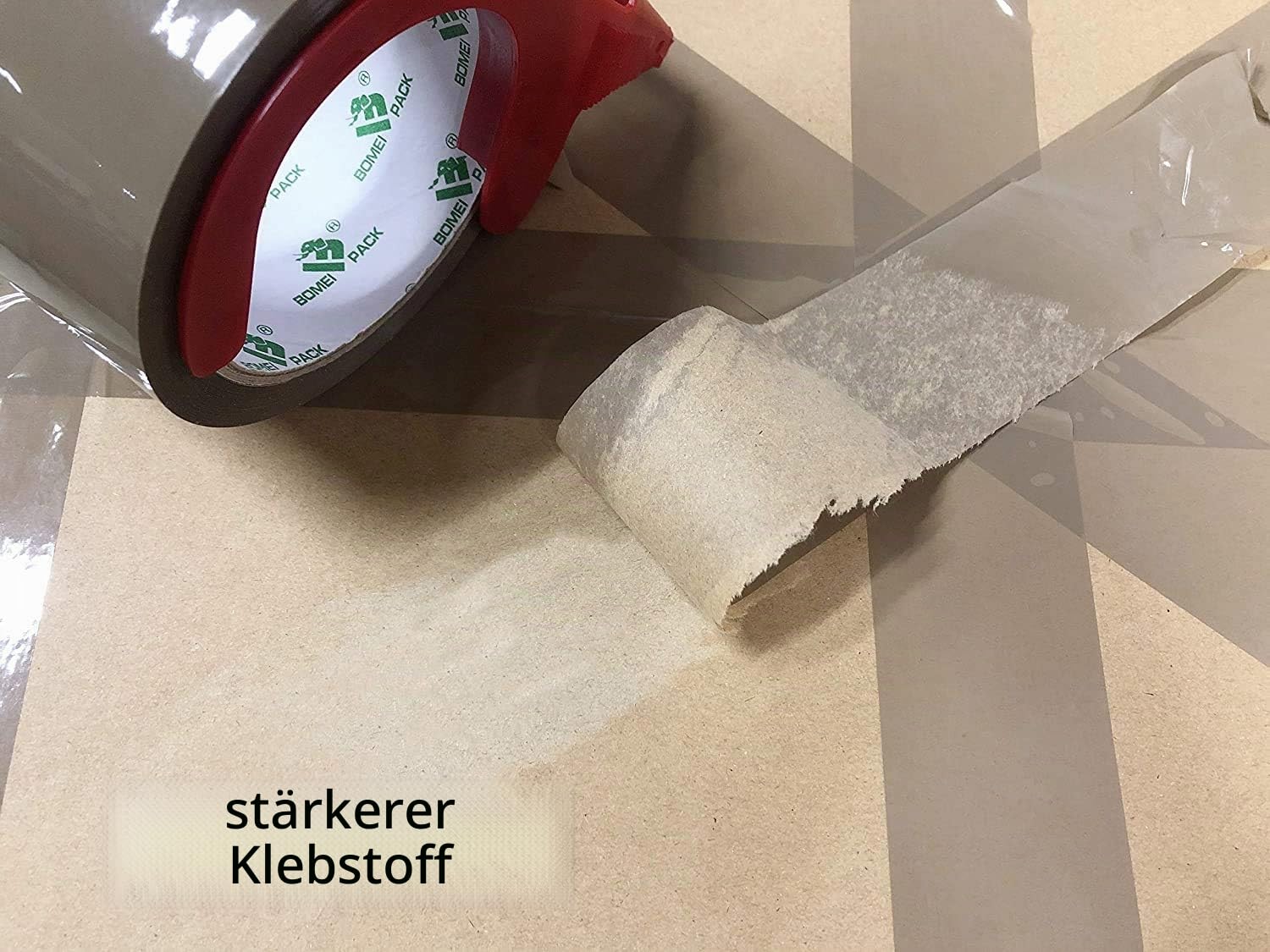 BOMEI PACK Paketklebeband Braun mit Plastik Abroller, 6 Rollen Packband 48mm 66m 4