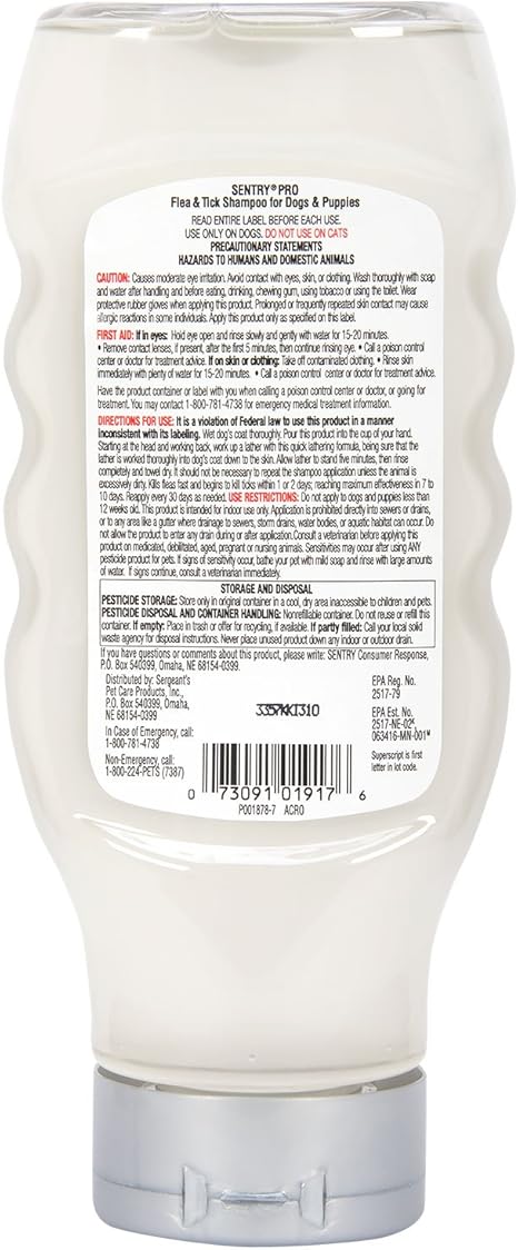 sentry pro flea and tick shampoo