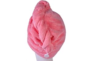 YYXR Microfiber Hair Drying Towel Ultra Absorbent Twist Hair Turban Drying Cap Hair Wrap (Rose)