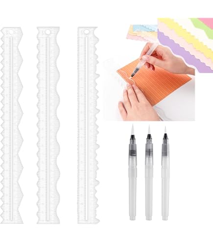 Geyee Metal Paper Tearing Ruler Deckle Edge Craft Ruler For