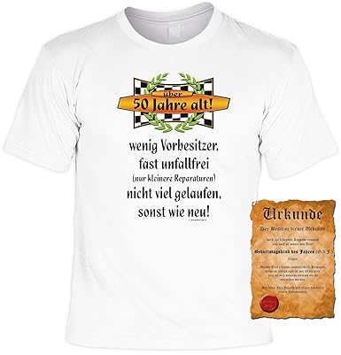 Zum 50 Geburtstag Auto Sprüche Tshirt 50 Jahre Alt Wenig
