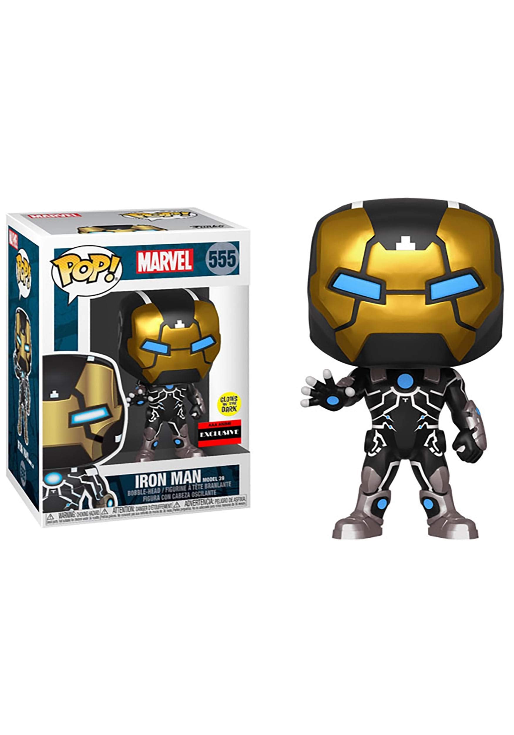 Funko Pop Marvel 80TH Iron Man Model 39 Gloss in the Dark 43965 Wrists, Multi-Colour