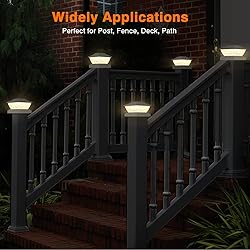 ENSLI Solar Post Cap Lights 6 Pack, 2 Mode Bright