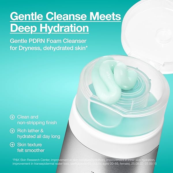 ANUA PDRN HYALURONIC ACID MOISTURIZING CLEANSING FOAM, DAILY GENTLE FACE WASH FOR DRY SKIN, HYDRATING FACIAL CLEANSER WITH PDRN, BARRIER REPAIR & GLASS SKIN, KOREAN SKINCARE, 5.07 FL OZ.