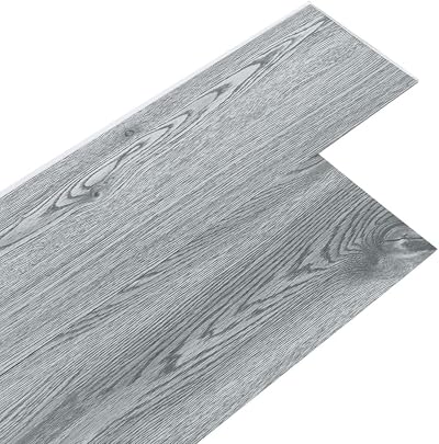 INMOZATA 36Pcs PVC Flooring Planks 91.5x15.2 cm Light Grey Waterproof