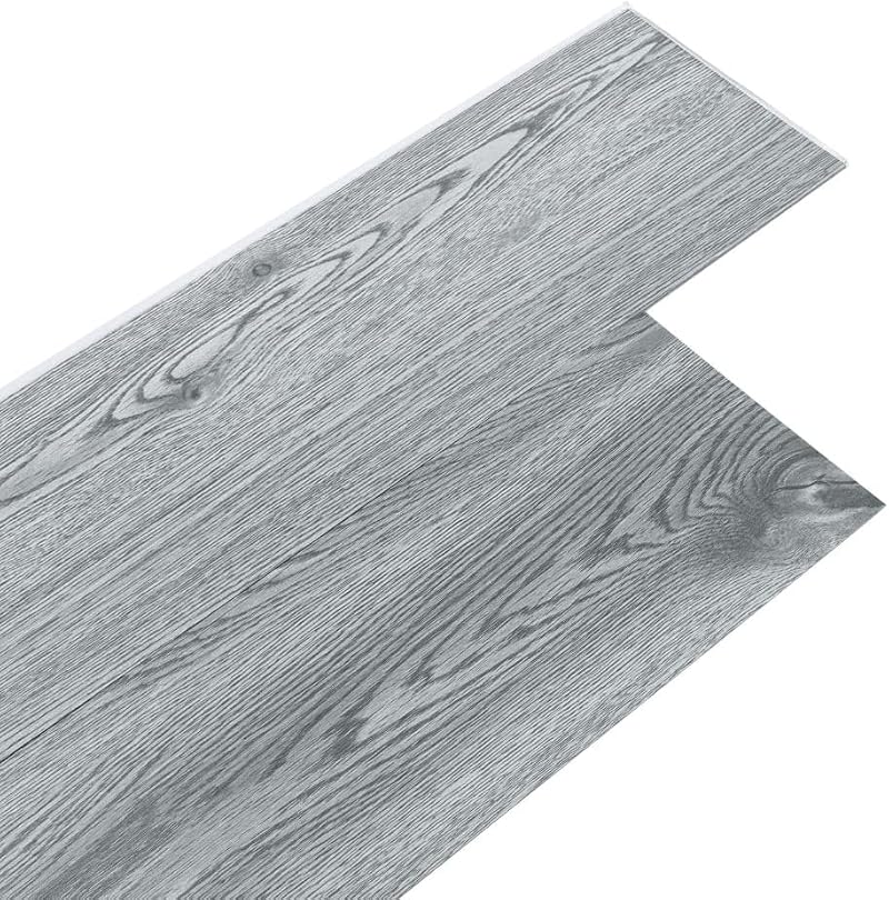 INMOZATA 36Pcs PVC Flooring Planks 91.5x15.2 cm Light Grey Waterproof