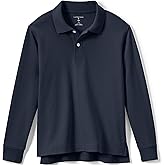 Lands' End Kids Long Sleeve Interlock Polo Shirt X-Large Classic Navy