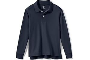 Lands' End School Uniform Kids Long Sleeve Interlock Polo Shirt