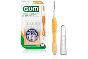 GUM Proxabrush Go-Betweens - Ultra Tight - Interdental Brushes - Soft Bristled Dental Picks for Plaque Removal & Gum Health - Safe for Braces & Dental Devices, 10 Count