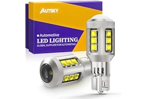 AUTSKY 912 921 LED Bulb White for Backup Light Reverse Lights, T15 906 922 W16W LED Bulbs 6500K Super Bright, Canbus Error Fr